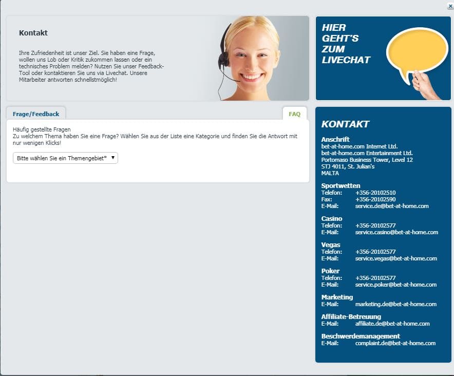 Bet-At Home Kundenservice Kontakt Sportwetttentest ueber unter sportwetten