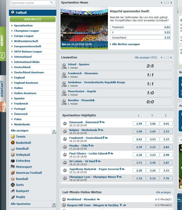 Bet-at-home Auswahl Wetten Wettangebot, Sportwettentest Erfahrungstest Bet-at-home Auswahl Wetten Wettangebot, Sportwettentest Erfahrungstest